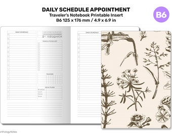 TN B6 Day on A Page Daily Appointment Printable Traveler's Notebook Insert