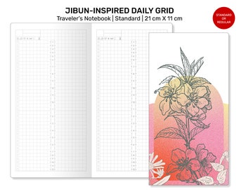 TN JIBUN Daily Inspired 24 Hour Timetrack Regular Size Traveler's Notebook Printable Planner Insert RTN22-006