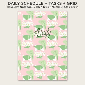 B6 Daily View Printable Insert Traveler's Notebook Do1P Schedule, Tasks, Grid, Undated Minimalist Functional image 5