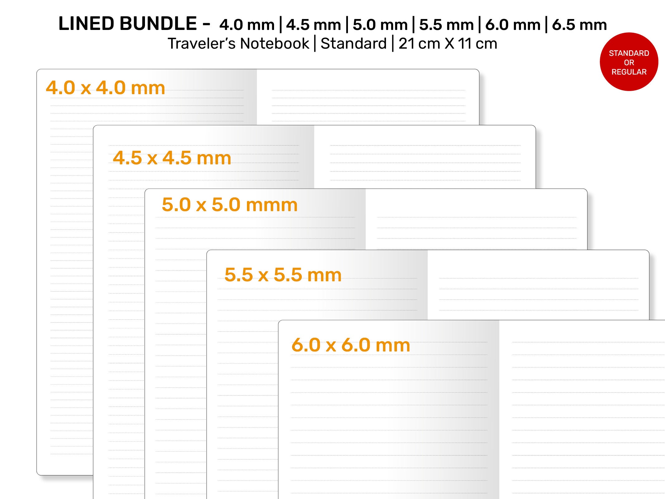 TN Standard LINED Pack Printable Refill Insert 4 Mm 4.5 Mm -  Finland