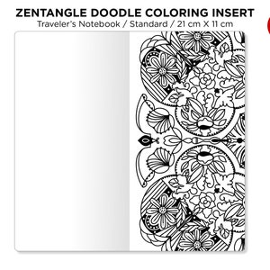 Zen MANDALA Doodles COLORING Activity TN Insert Standard Size Traveler's Notebook image 6