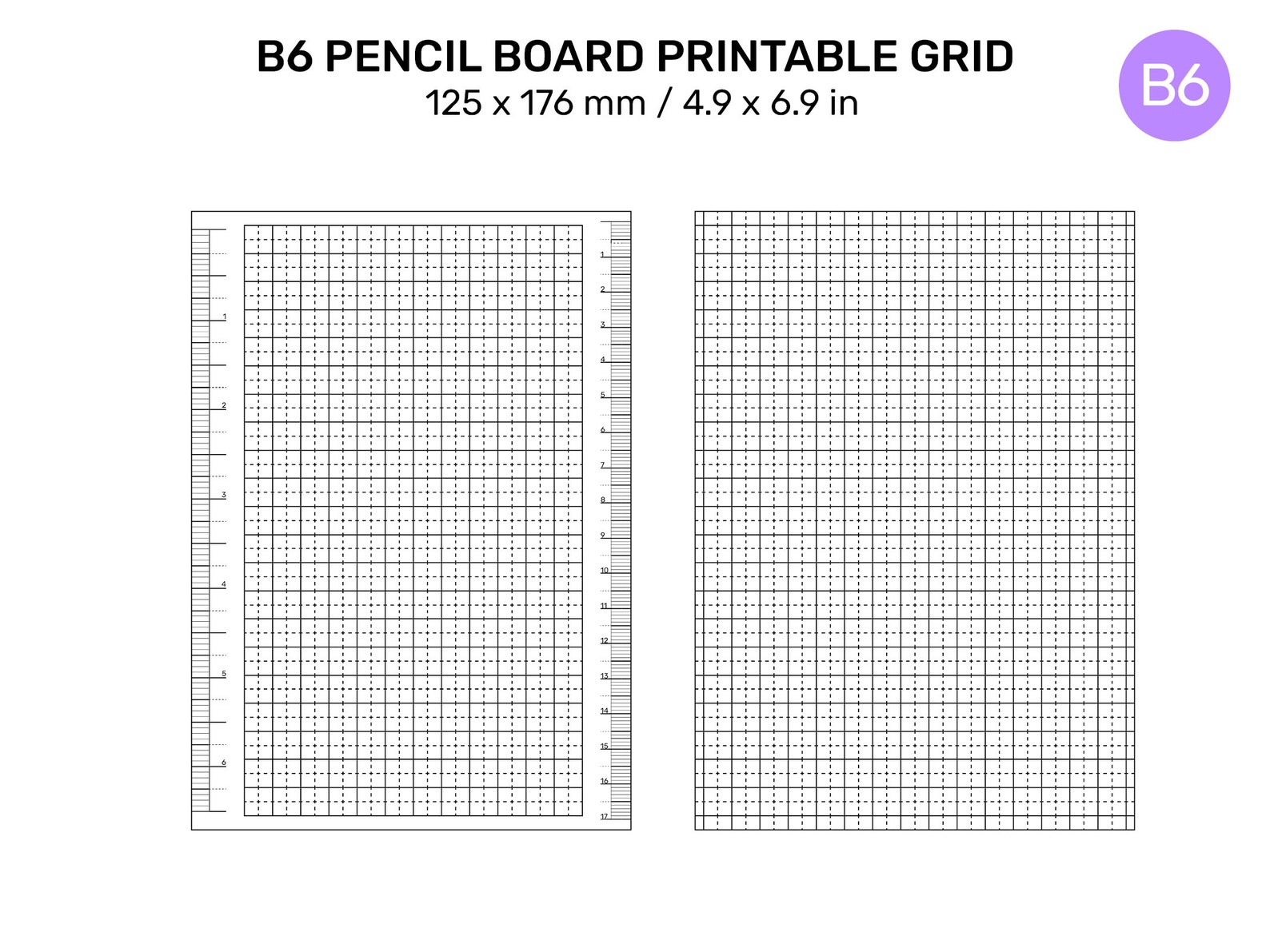 TN B6 PENCIL BOARD Printable Grid Shitajiki 下敷きunder-sheet - Etsy