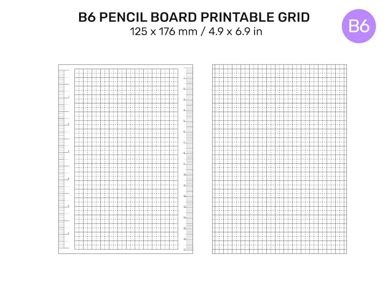 TN B6 PENCIL BOARD Printable Grid Shitajiki 下敷きunder-sheet - Etsy