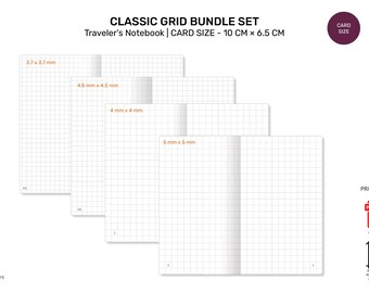 TN Card Size GRID Printable Traveler's Notebook Insert