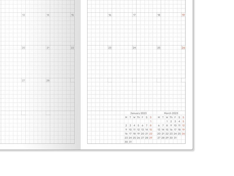 2023 Monthly GRID Standard TN Size Traveler's Notebook Etsy