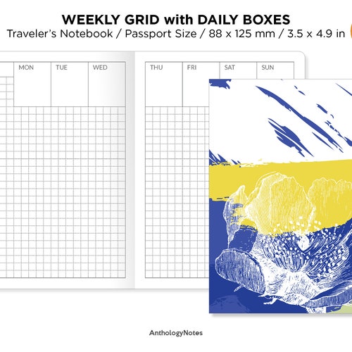 Traveler's Notebook Printable Passport Size Classic Grid - Etsy