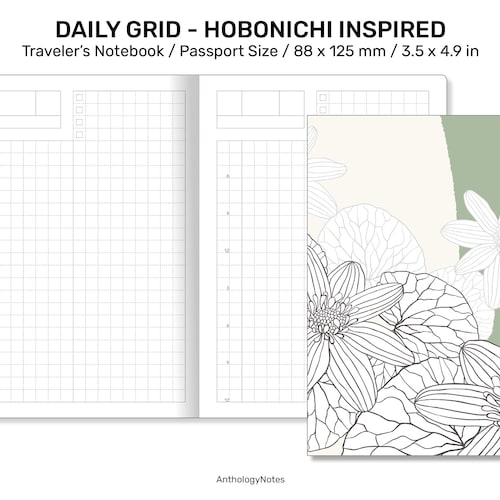 Traveler's Notebook Printable Passport Size Classic Grid - Etsy