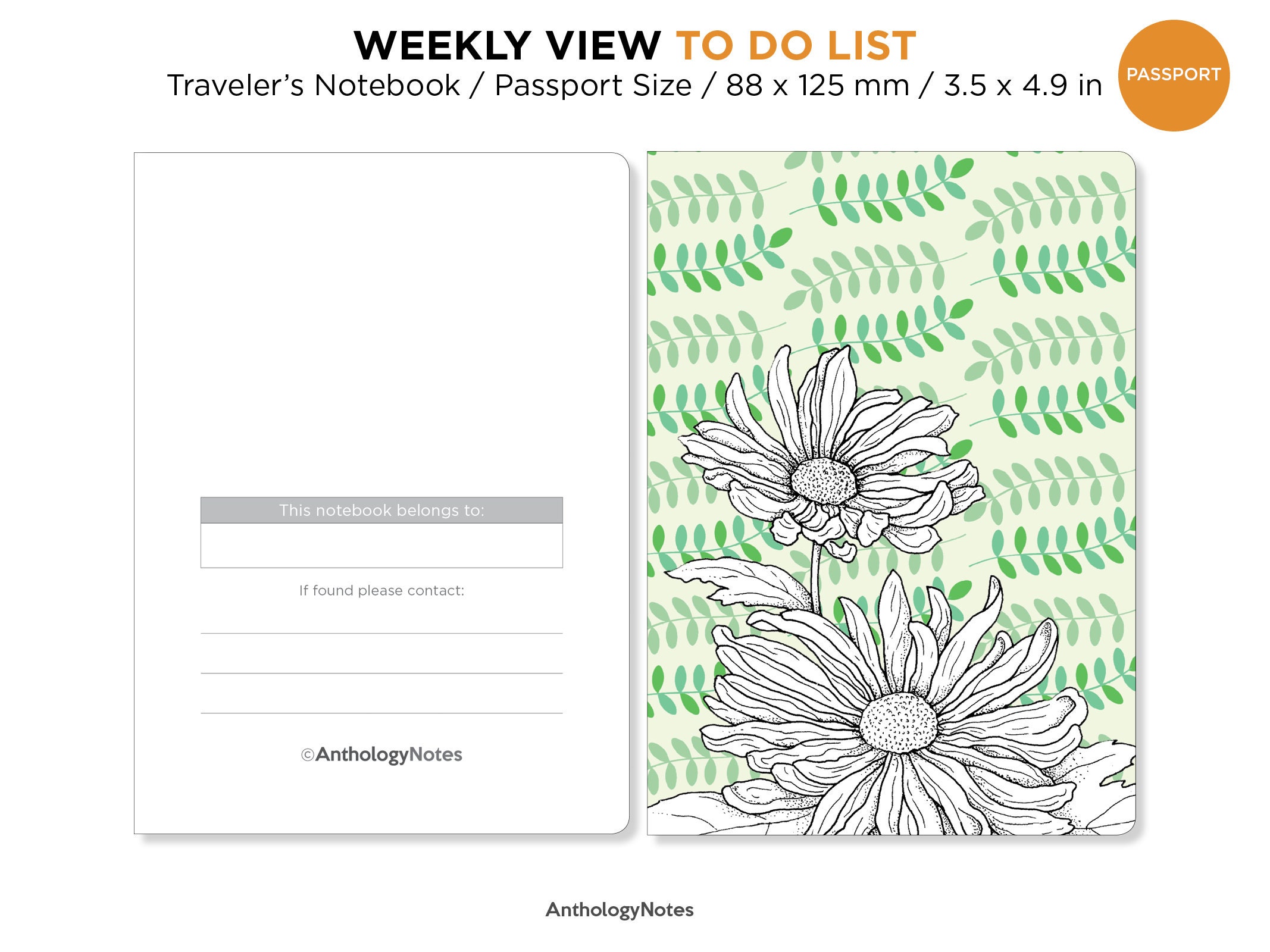 TN PASSPORT Weekly To-do List Printable Refill Insert Traveler's ...
