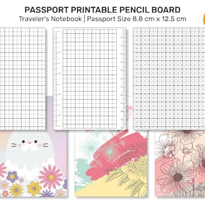 TN Passport PENCIL BOARD Printable Grid Shitajiki 下敷きUnder-sheet A03