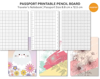 TN Passport PENCIL BOARD Printable Grid Shitajiki 下敷きUnder-sheet A03