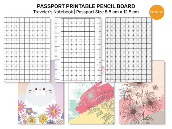 TN Passport PENCIL BOARD Printable Grid Shitajiki 下敷きunder