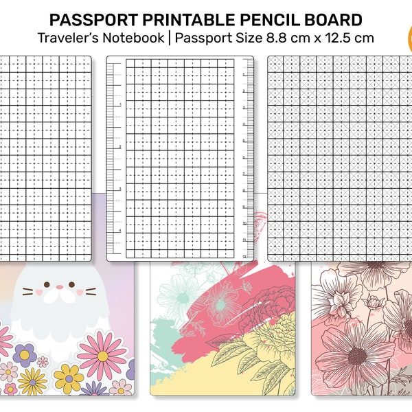 TN Passport PENCIL BOARD Printable Grid Shitajiki 下敷きUnder-sheet A03