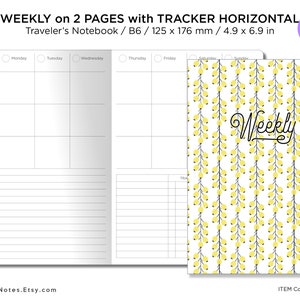 B6 WEEKLY with TRACKER Printable TN Insert Minimalist Functional Planning