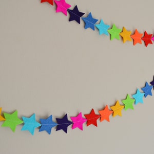 cake smash Home D\u00e9cor Star Garland Party decoration Rainbow Star Garland made with Large felt Stars Rainbow Garland Felt garland