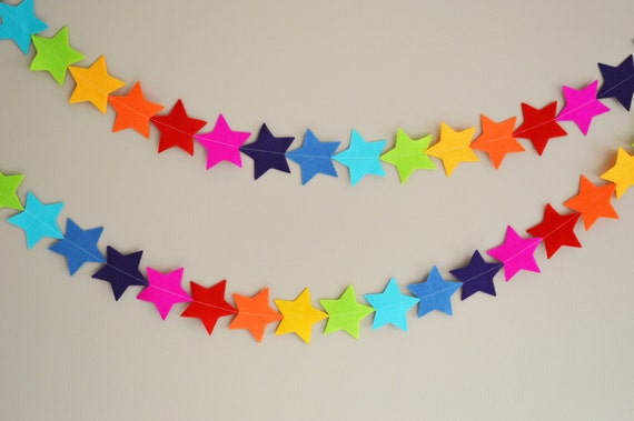 cake smash Home D\u00e9cor Star Garland Party decoration Rainbow Star Garland made with Large felt Stars Rainbow Garland Felt garland