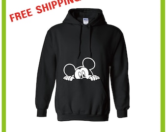 Womens Hoodie Sweatshirt with Pocket Shenigon Minnie and Mickey Womens Hoodie Sweatshirt with Pocket Shenigon Minnie and Mickey
