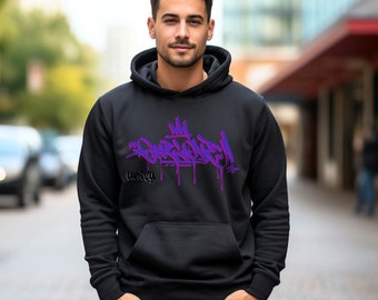 One Love Graffiti Hoodie Origineel kunstwerk van Unify | Hedendaags | Samenvatting | Straatkunst | Straatkleding | Stedelijke kleding