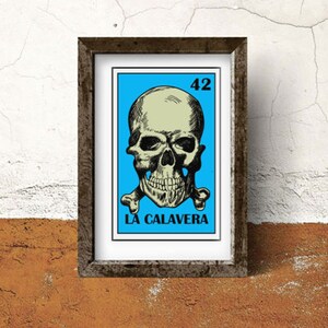 Mexican Skull print, Mexican loteria, Day of the dead Print, Skull Wall Art, Death Skull Poster, Mexican sugar skull Print, Sugar skull art