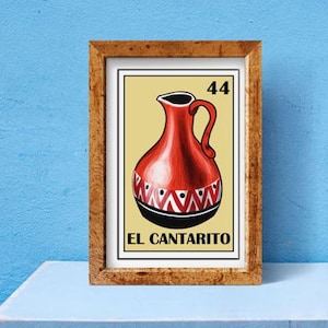 Mexican loteria, El cantarito, Mexican jar, mexican pot clay, Mexican bingo card, mexican party, Mexican fiesta print, Cinco de mayo print