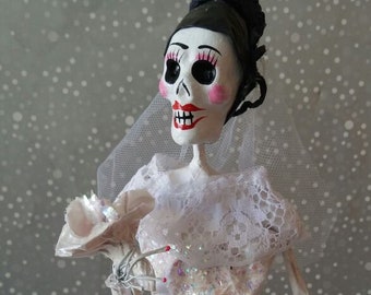 The Dead Bride Day of the Dead La Novia Muerta Wedding Dress w// Face Tattoos