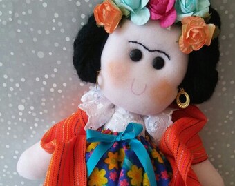 Mexican rag Doll, Mexican doll, Maria rag doll, Mexican Folk art doll, Day of the dead doll, Mexican Nursery room, Adelita feminist plush
