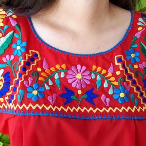 Mexican Red Blouse, All Sizes Mexican Shirt, Plus Size Mexican Red ...