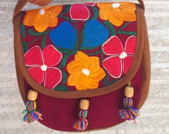 Mexican purple clutch, Mexican flower crossbody Bag, Mexico embroidered bag, Mexican flower Clutch, mexico handbag, mexico shoulder bag