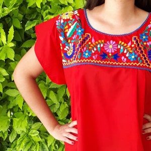 Mexican Red Blouse All Sizes Mexican Shirt Plus Size Mexican - Etsy