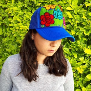 Mexican Embroidered navy blue Trucker Hat, Mexico emboridery Cap, Mexican bride squad, Mexico Hippie cap, Mexico Bridesmaid, Mexican beach