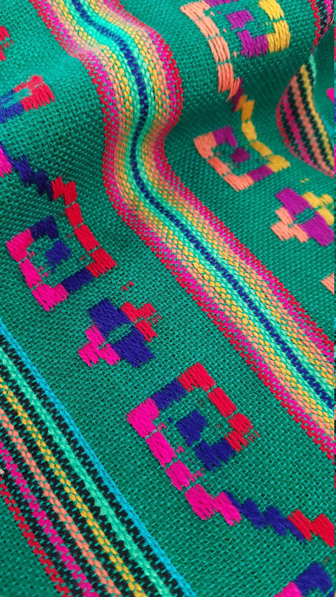 Mexican Rebozo Green Mexican Blanket Green Mexican Fabric Etsy