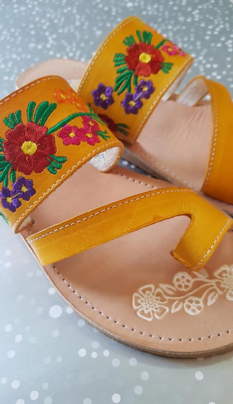 mexican flower sandals