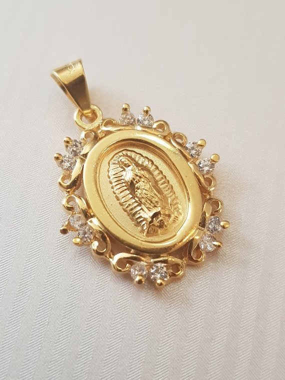 14K Gold Guadalupe Virgin Zirconia Medal, Virgen Guadalupe Zircon Charm, Lady Guadalupe Rhinestone, Virgin Mary Necklace Circonia Pendant - Etsy UK 14K Gold Guadalupe Virgin Zirconia Medal, Virgen Guadalupe Zircon Charm, Lady Guadalupe Rhinestone, Virgin Mary Necklace Circonia Pendant - Etsy UK