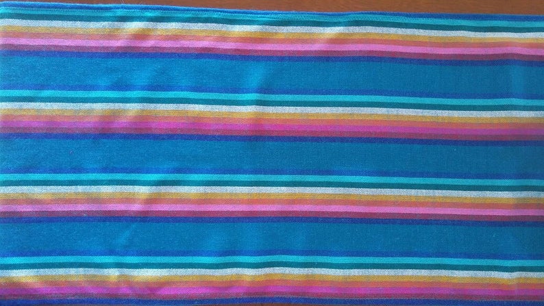 Mexican Rebozo fabric Mexican Table Runner Mexican Table | Etsy