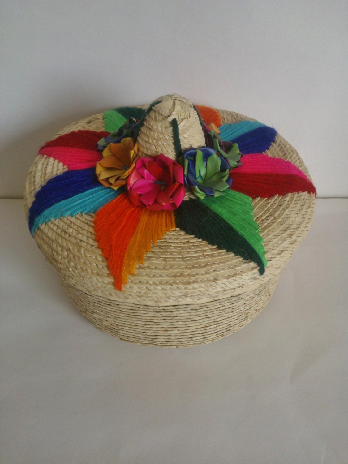 Mexican Woven BasketColorful bread basket Hand Woven