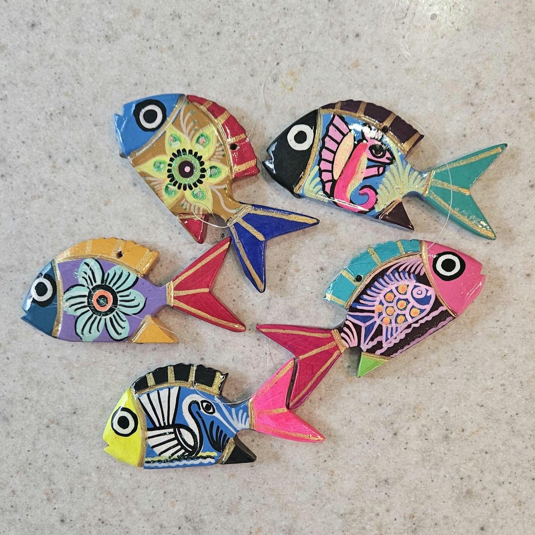 モビール 北欧 デンマーク製 Floating Fish 木製 魚 北欧デンマーク