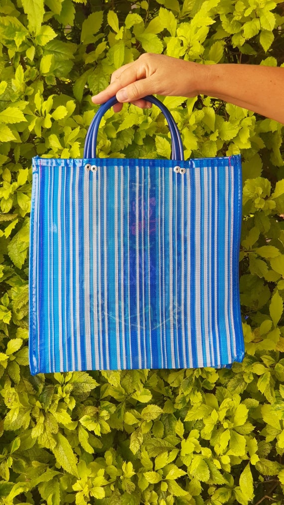 Mexican Blue Market Mercado Bag, Dragonfly Flowers