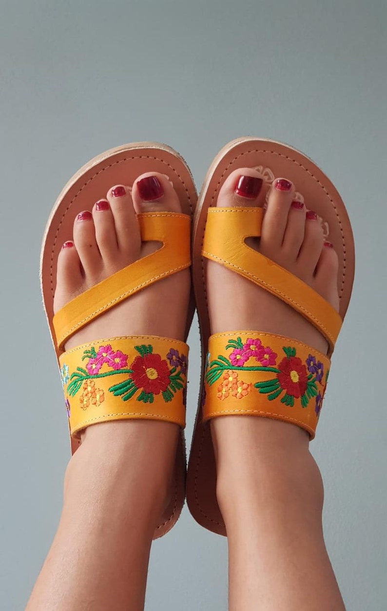 mexican flower sandals