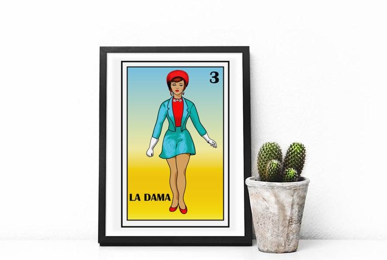 Mexican Loteria La Dama Loteria Mexican The Lady Mexican Etsy