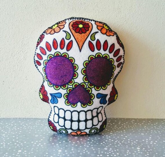 sugar skull pillow