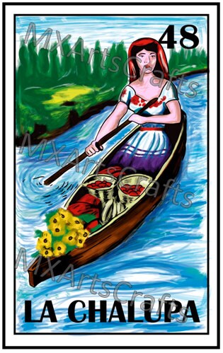 Mexican Loteria La Chalupa Loteria Mexican Woman Art - Etsy Australia