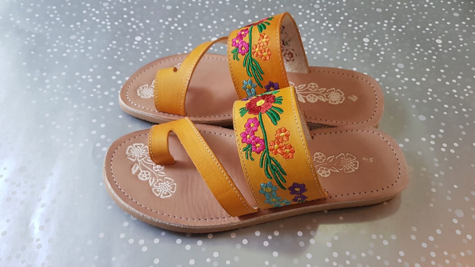 mexican flower sandals