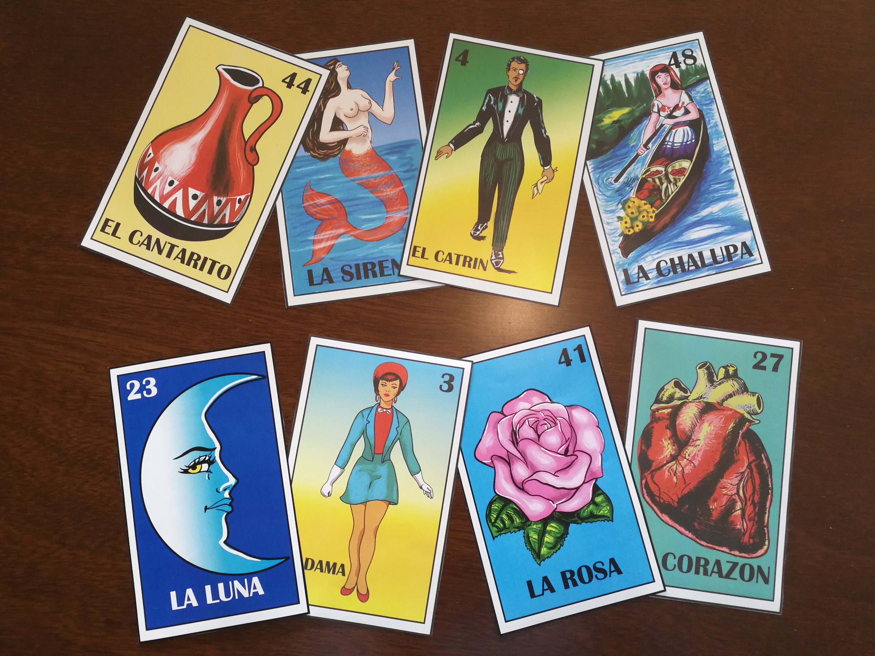 8 Mexican Loteria Stickers Medium Loteria Vinyl Sticker - Etsy