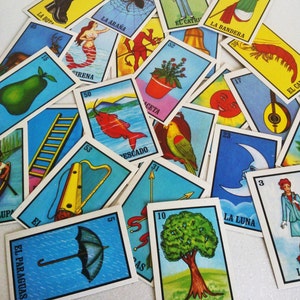 Mexican Loteria Memory Game, Learn Spanish words, Birthday, Party game, Concentration Games, Word Recognition Games
