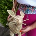Mexican wicker bag, Easter Bunny wicker, Rabbit Rattan bag, Mexican palm bag, Vintage bunny wicker bag, Straw Knit Bunny, Rattan summer bag