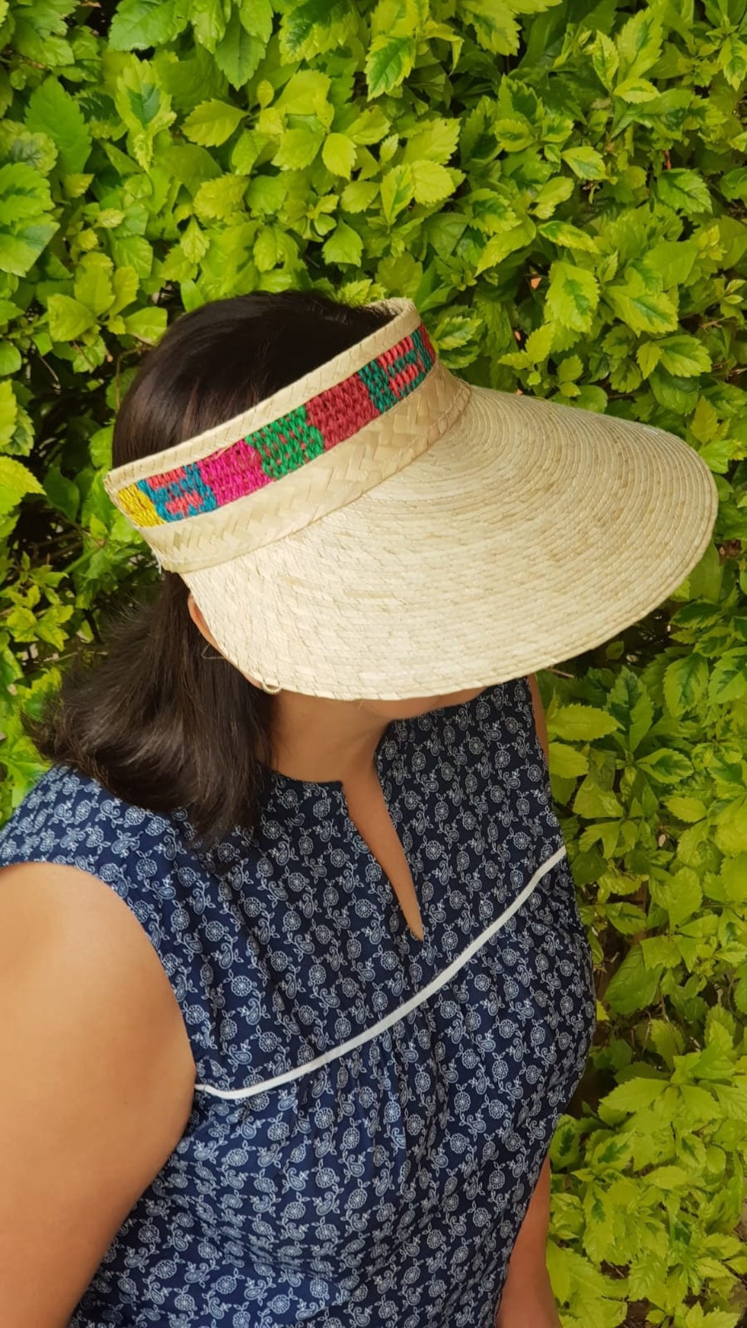 Mexican Visor Hat Colorful Straw Hat Straw Hat Women Summer Etsy