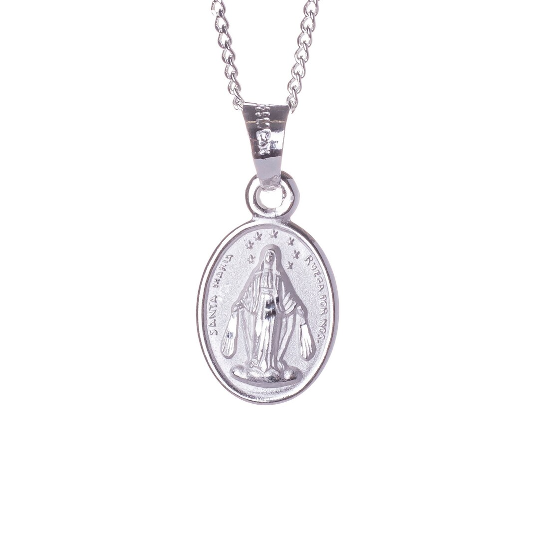 Miraculous Medal Virgin Sterling Silver, Our Lady of the Miraculous ...