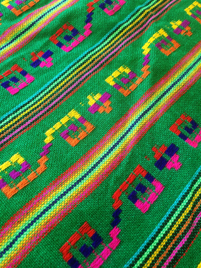 Mexican Rebozo Green Mexican Blanket Green Mexican Fabric Etsy