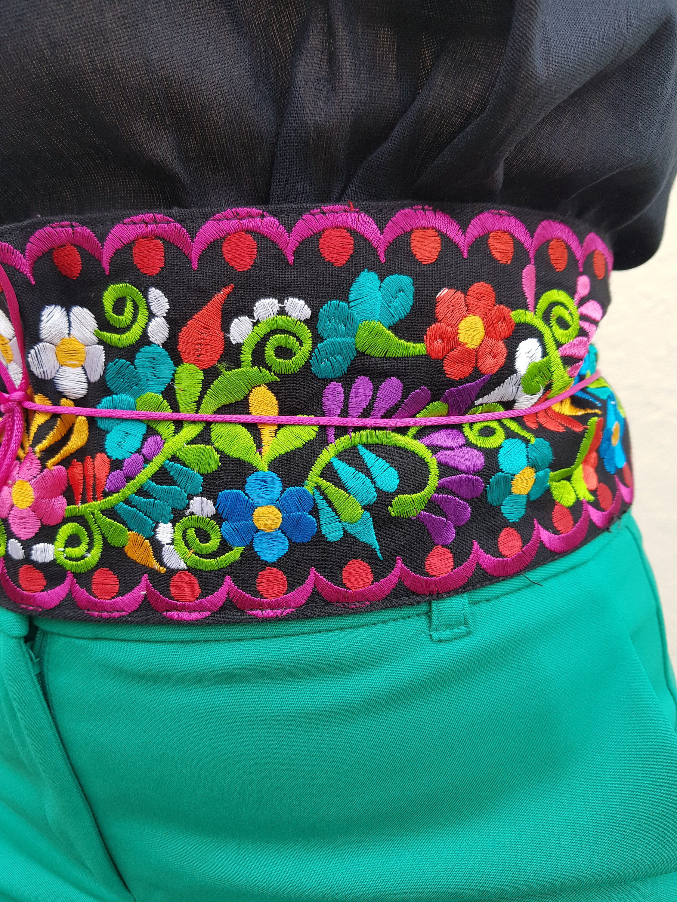 Mexican belt faja 5 de Mayo belt new hand made Handcrafted Traditional Mexican Doll Embroidered Mexican  main image 2