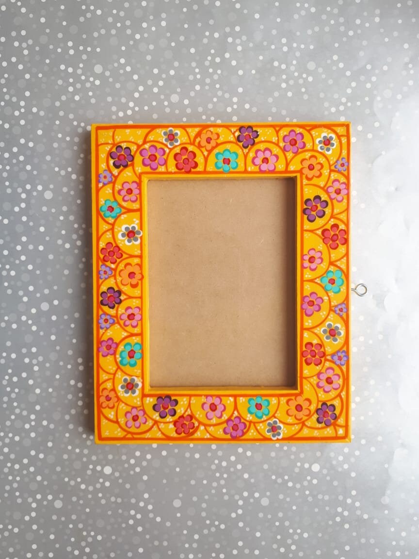 Yellow Photo Frame Mexican Photo Frame Mexico Family Picture Etsy