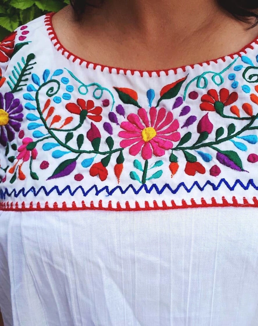 Embroidery mexican Blouse White mexican blouse mexican | Etsy
